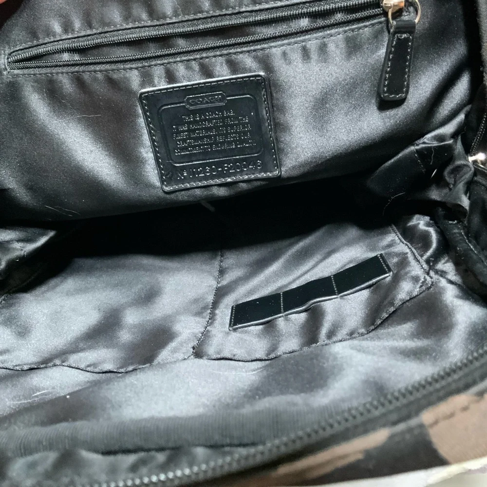 Coach Poppy Signature Black and Brown Backpack